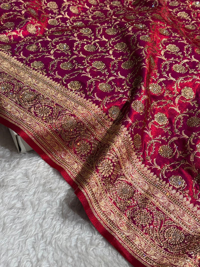 Bridal Cross Red Jaal with Swarovski Stone BSS13 (E)
