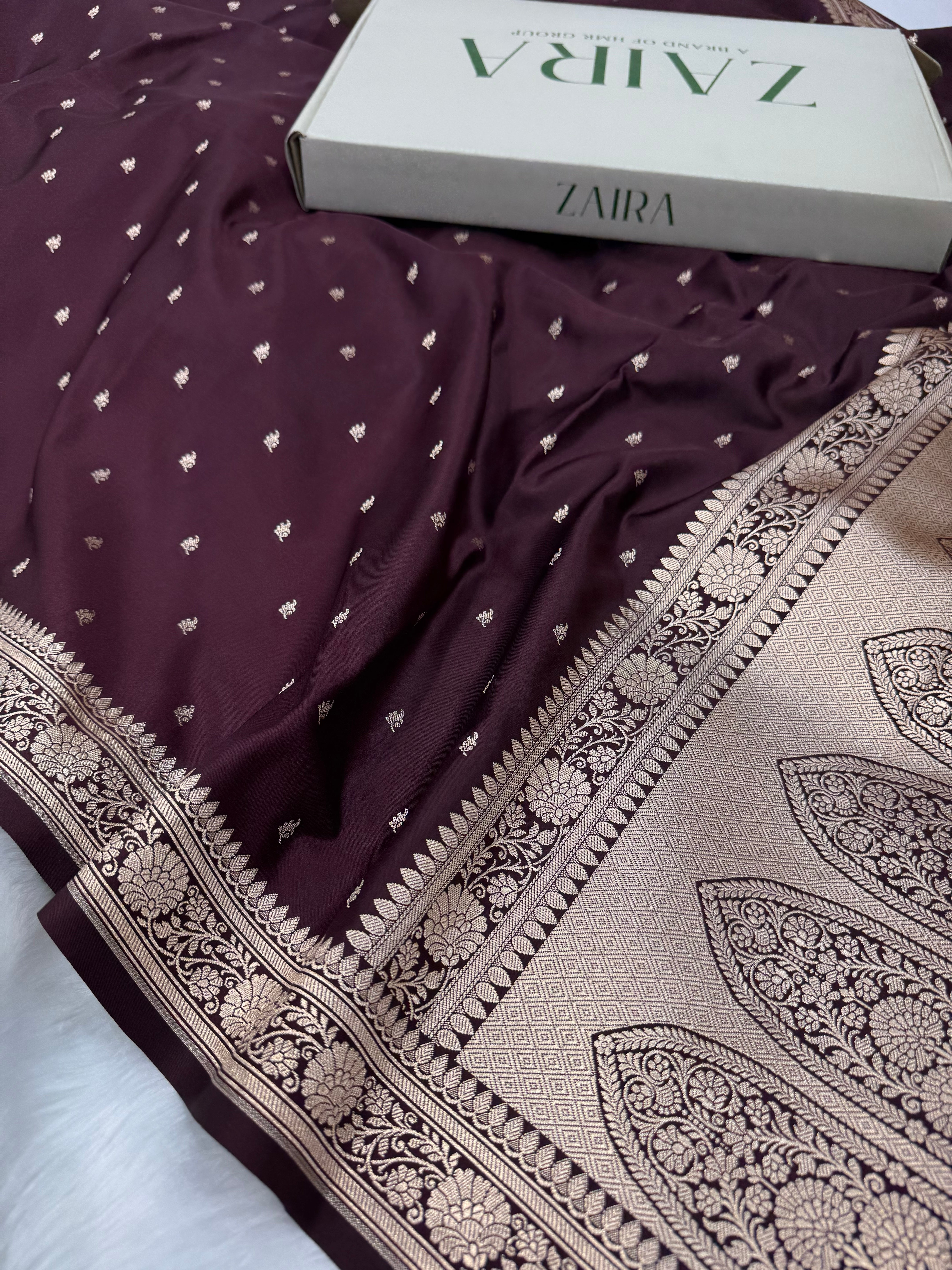 Chocolate shades Mashru Silk Saree for Festive Seasons