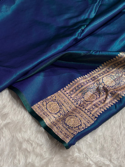 Satin Silk Cross Pattern in Peacock Shades SS37