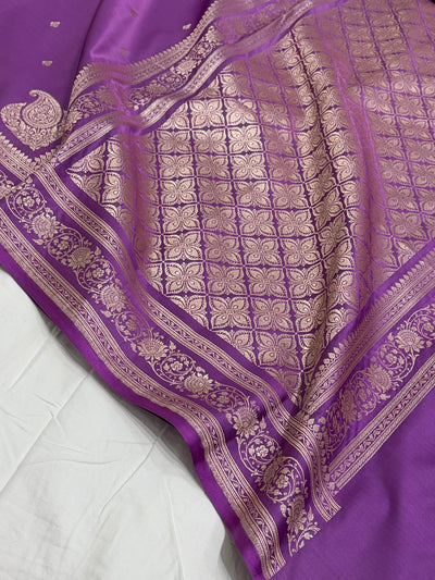 Lavender Shade With Booti Pattern Mashru Silk Saree