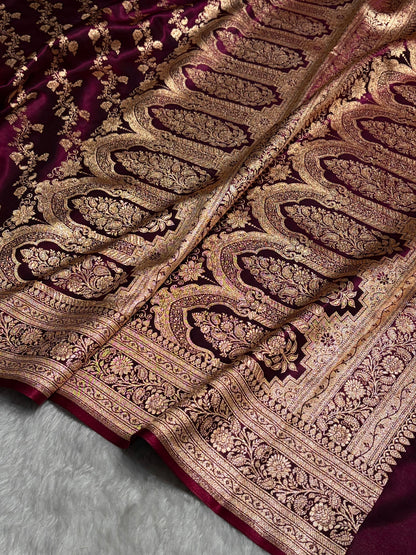 Ultra Light Weight Satin Silk Cross in Dark Wine Shades SS11