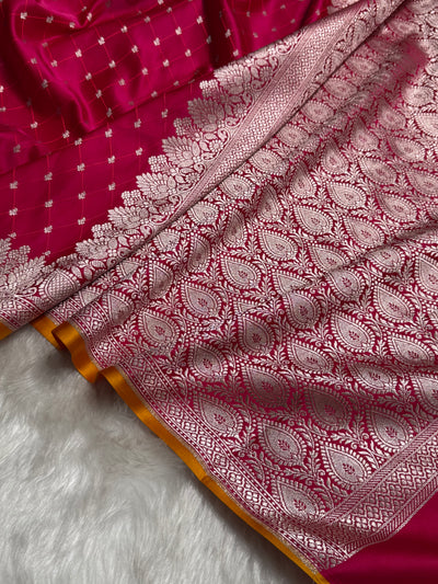 Ruby Pink Shades Tanchoi Motif Mashru Silk Saree MST-09