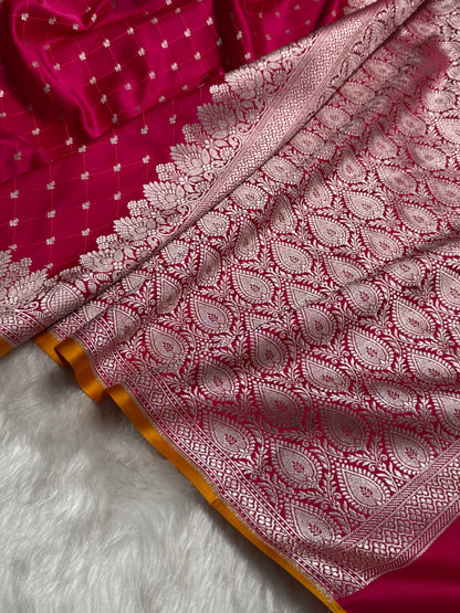 Ruby Pink Shades Tanchoi Motif Mashru Silk Saree MST-09