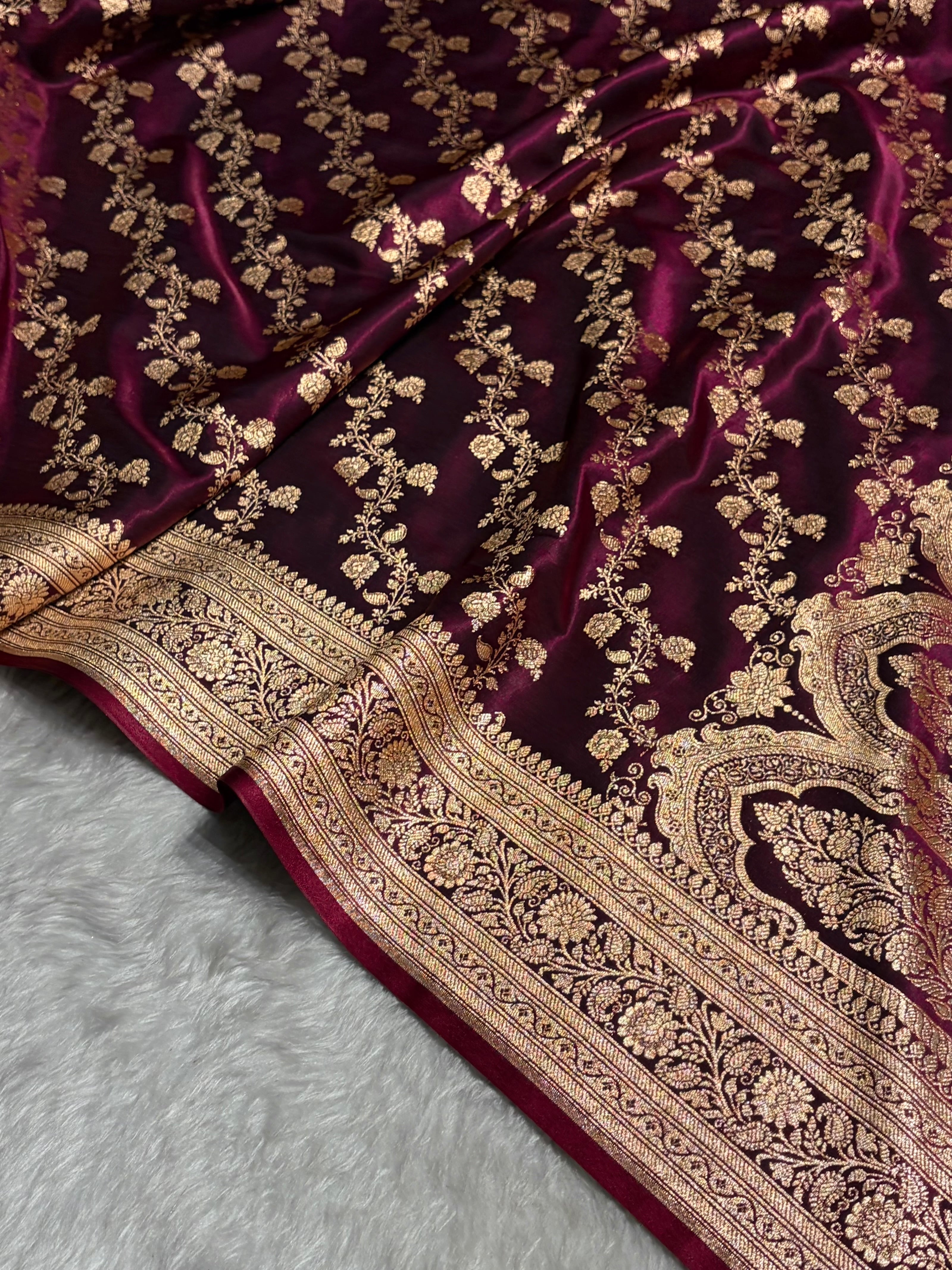 Ultra Light Weight Satin Silk Cross in Dark Wine Shades SS11