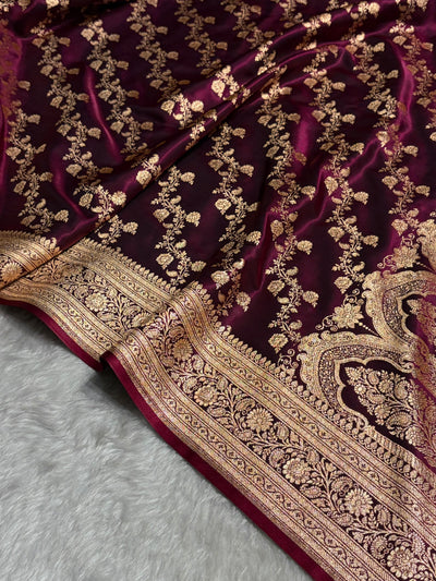 Ultra Light Weight Satin Silk Cross in Dark Wine Shades SS11