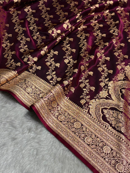 Ultra Light Weight Satin Silk Cross in Dark Wine Shades SS11