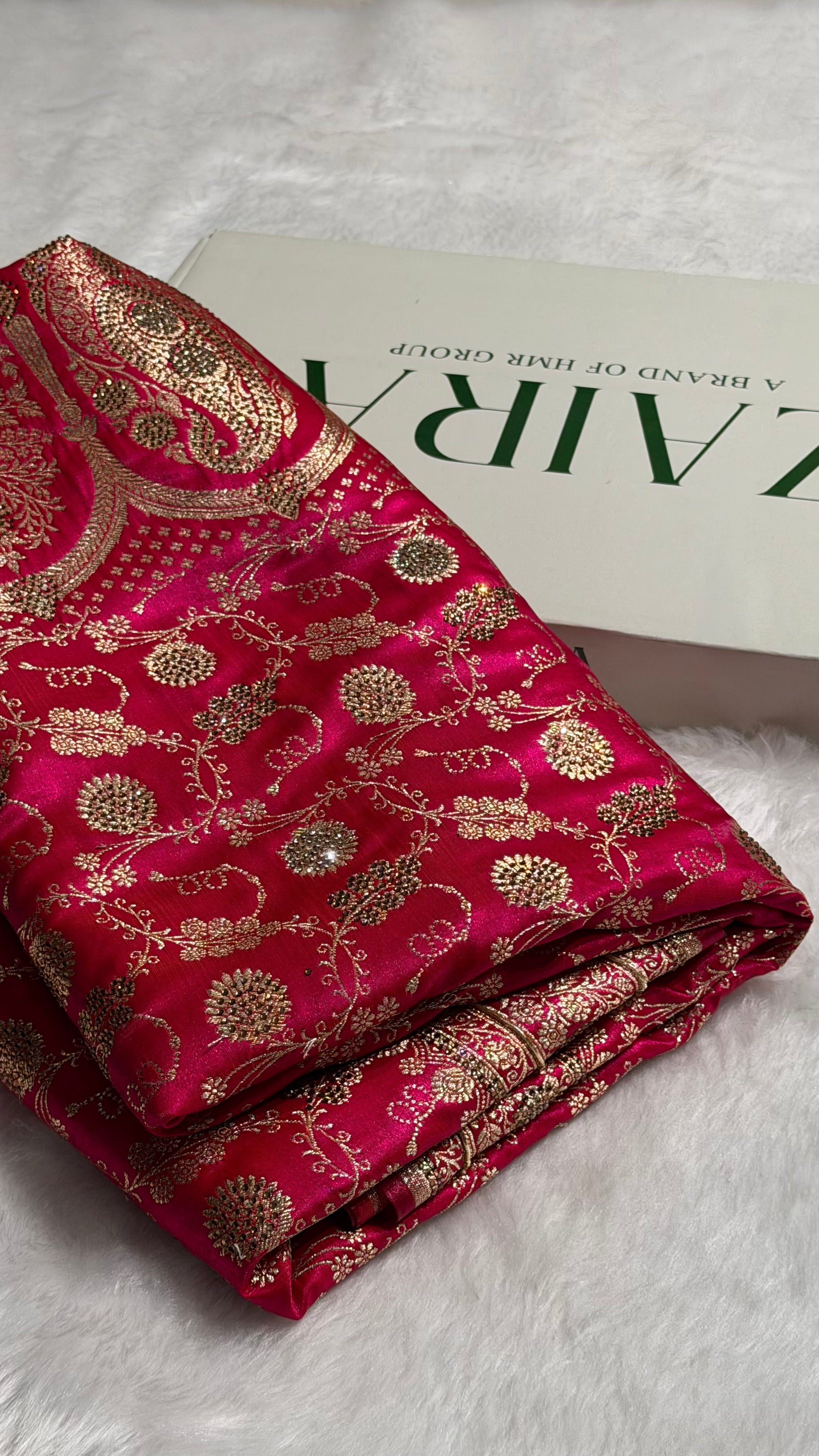 Rani Satin Silk Jaal with Swavroski Work BSS17