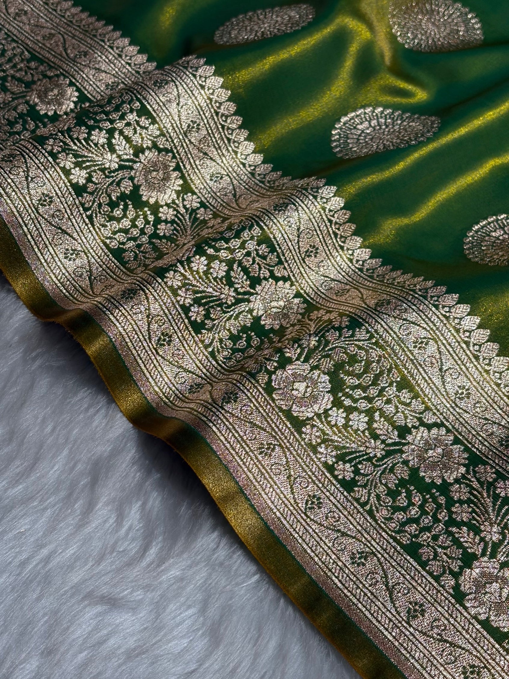 Liril Mehendi Shades Banarasi Satin Silk Saree SS33