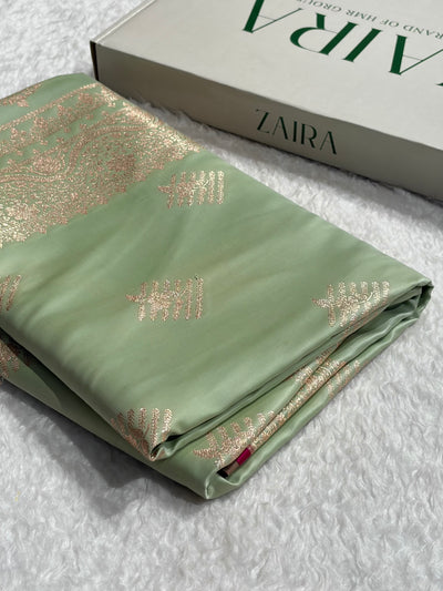 Light Lista Banarasi Boota Katan Silk Saree