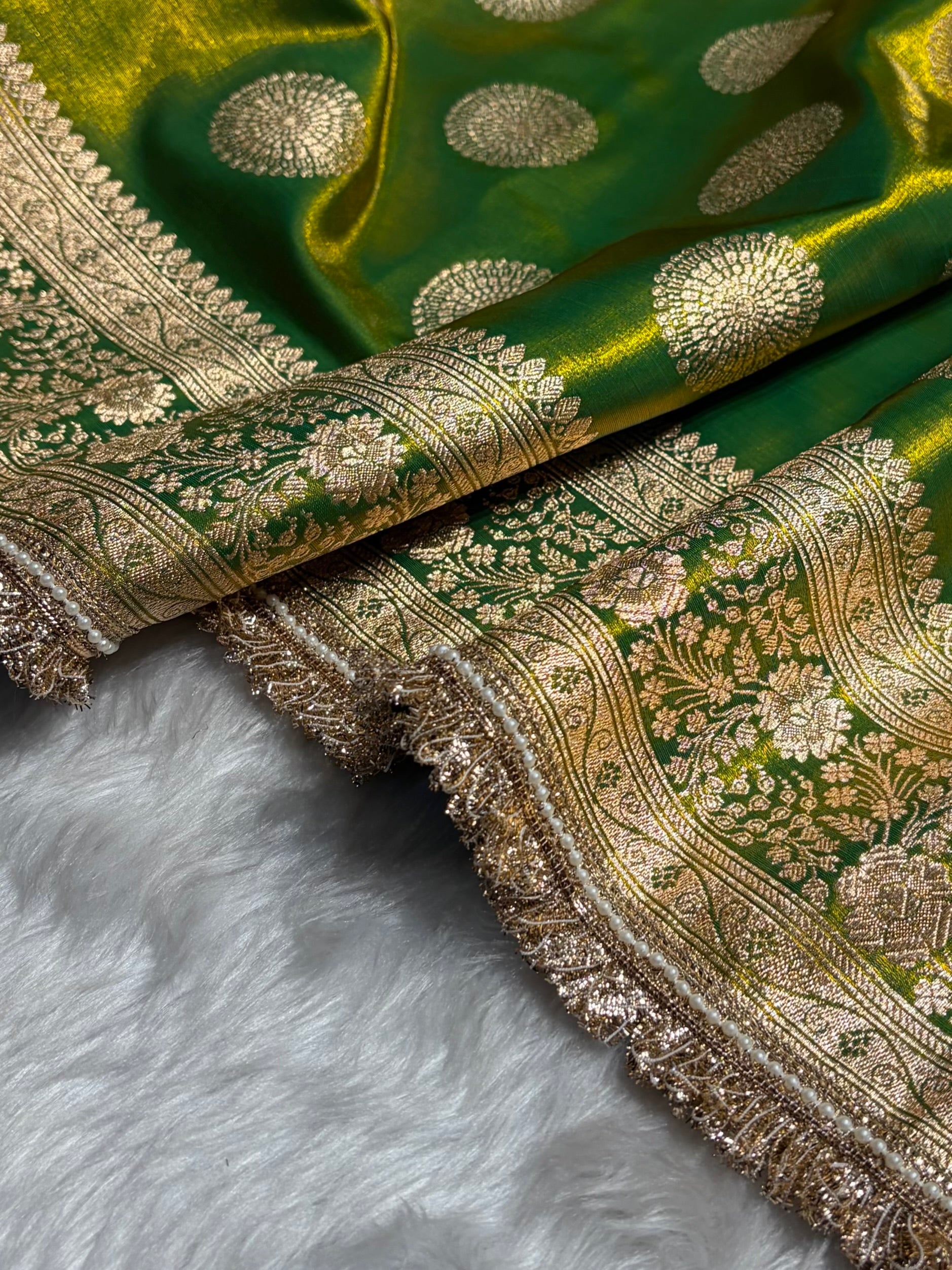 Liril Mehendi Shades With Gotta Patti Satin Silk Saree SSGP33