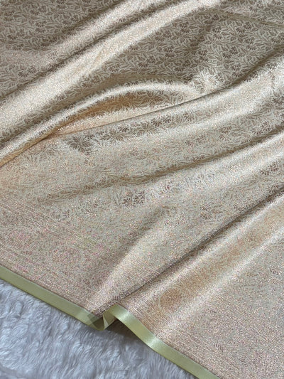 Cream Shades Brocade Satin Silk Saree Banarasi Saree Shades SS30