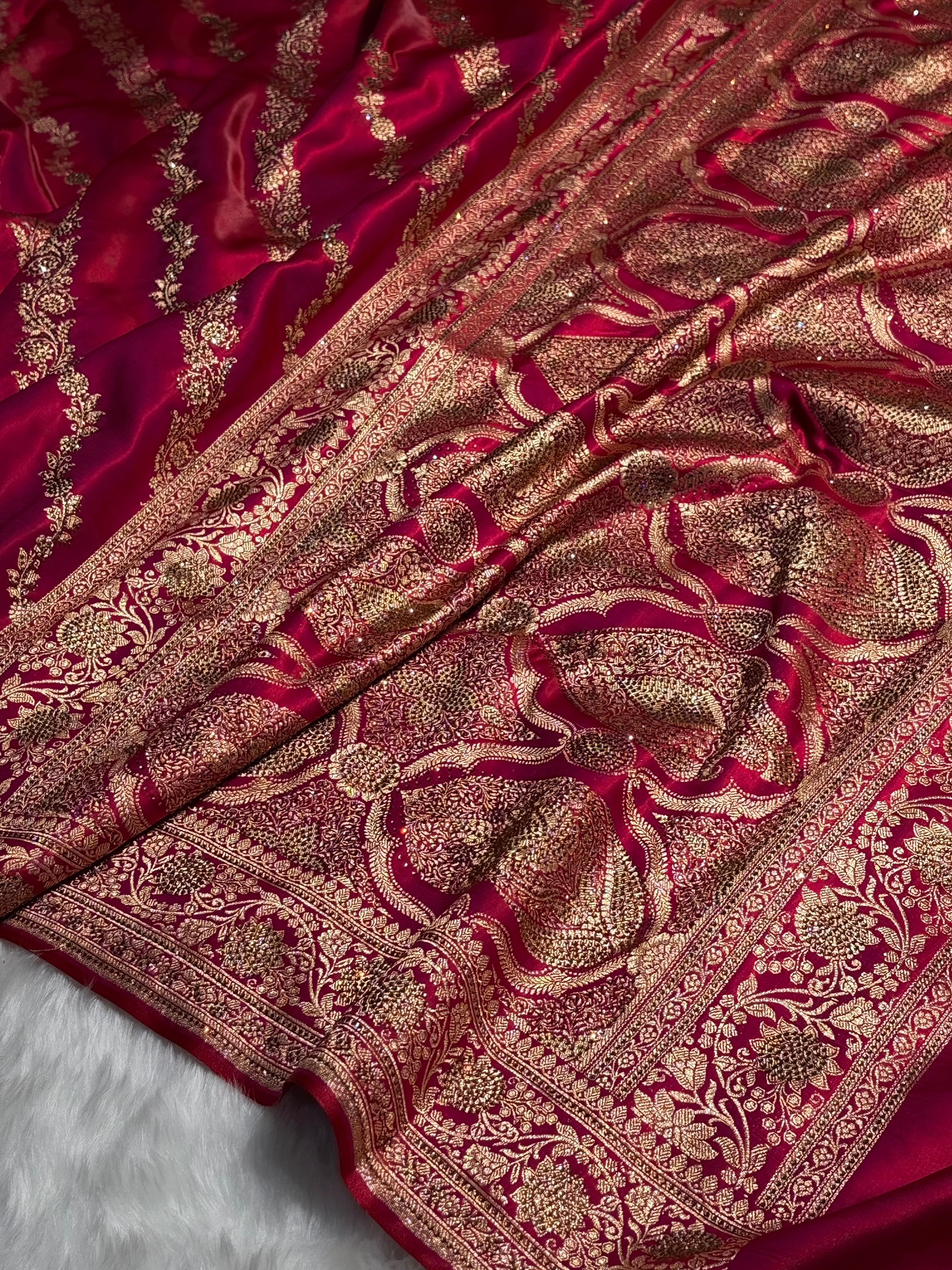 Pinkish Purple Cross with Swarovski Stone Work BSS-10