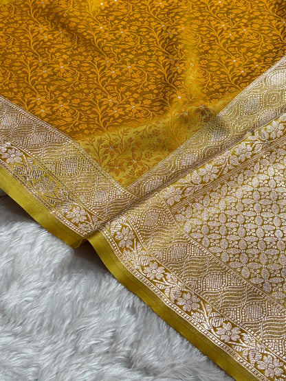 Mustard Shades Tanchoi Motif Mashru Silk Saree MST-15