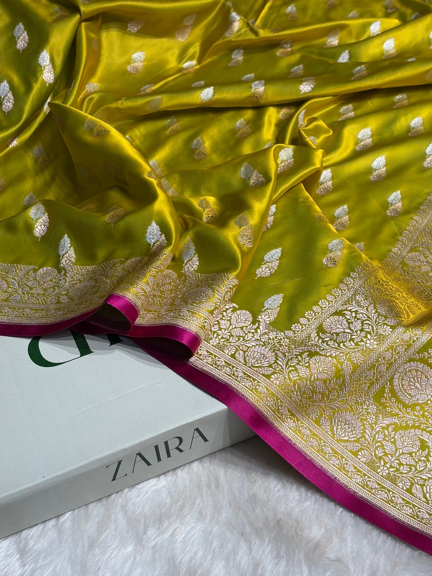 Liril Green Shades Floral Booti Mashru Silk Saree MSM-69