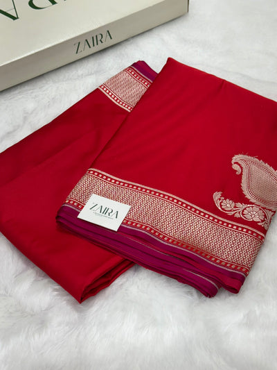 Plain Mashru with Pretty Red Shades MSM 51