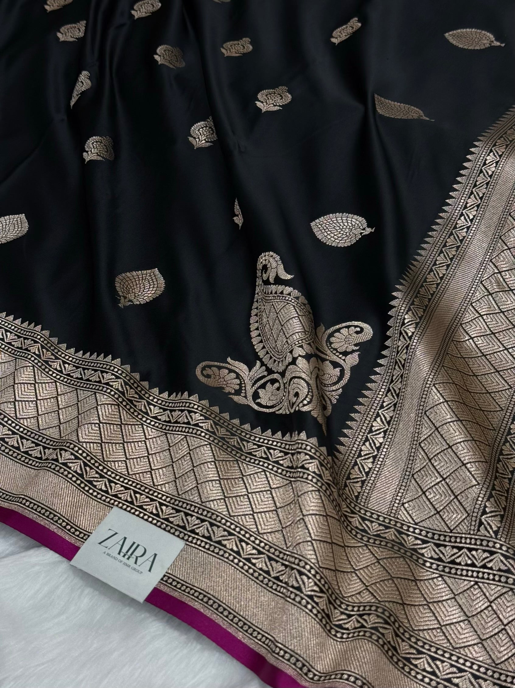Black Mashru Silk Saree for Festive Seasons MSM 24