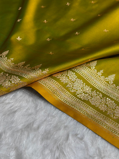 Liril Mehendi Shades Banarasi Booti Katan Silk Saree SKM17