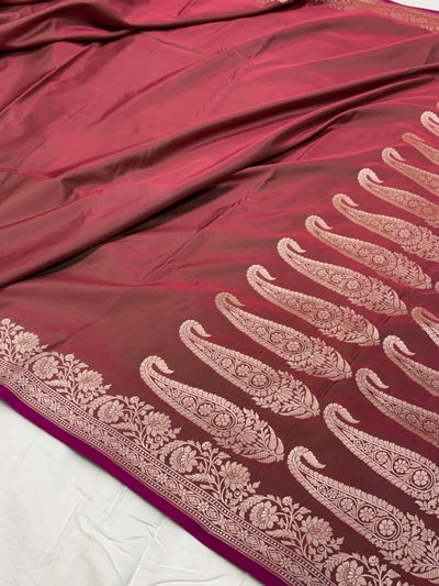 Rusty Mauve Shade With Booti Pattern Mashru Silk Saree