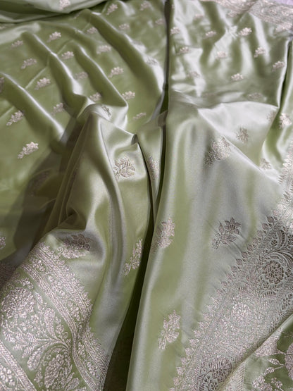 Tusser Shades Banarasi Boota Pattern Floral Mashru Silk Saree MSM-120