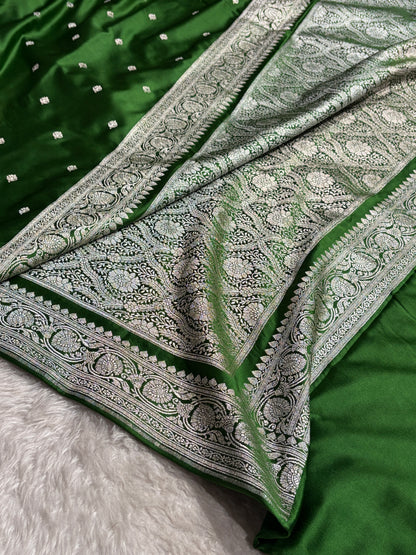 Banarasi Mahndi Booti Mashru Silk Saree MS10