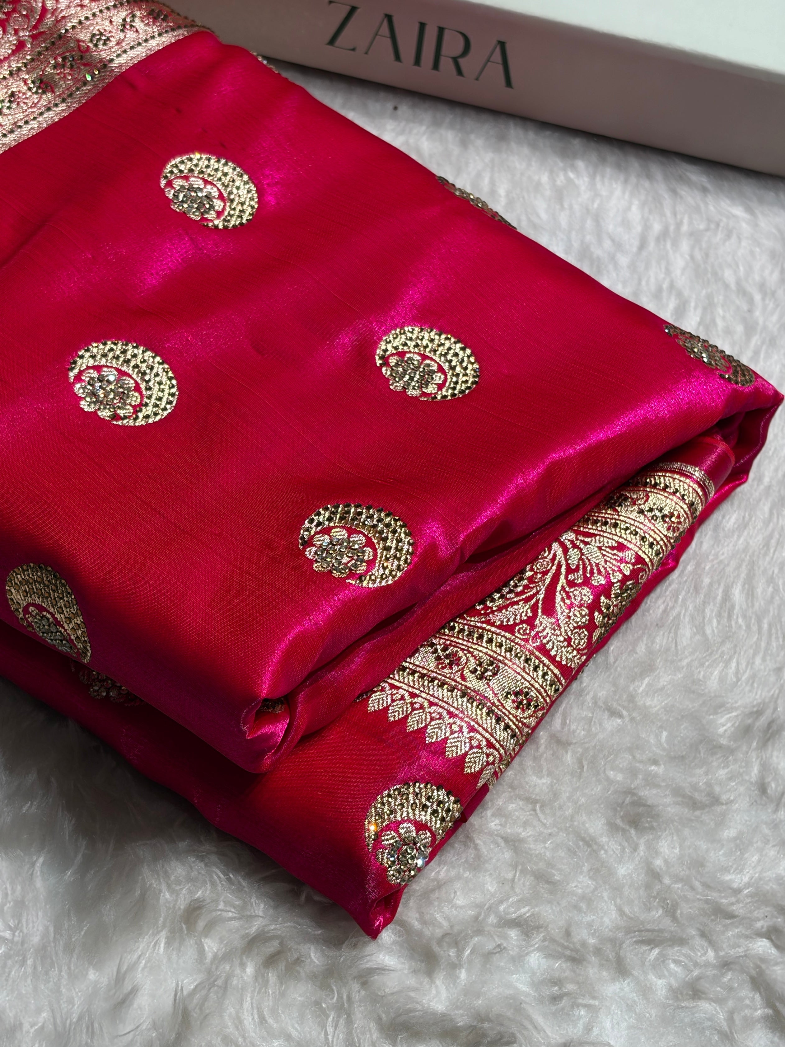 Chand Tara Cross Rani Boota With Traditional Banarasi Swarovski Work BSS04 (R)