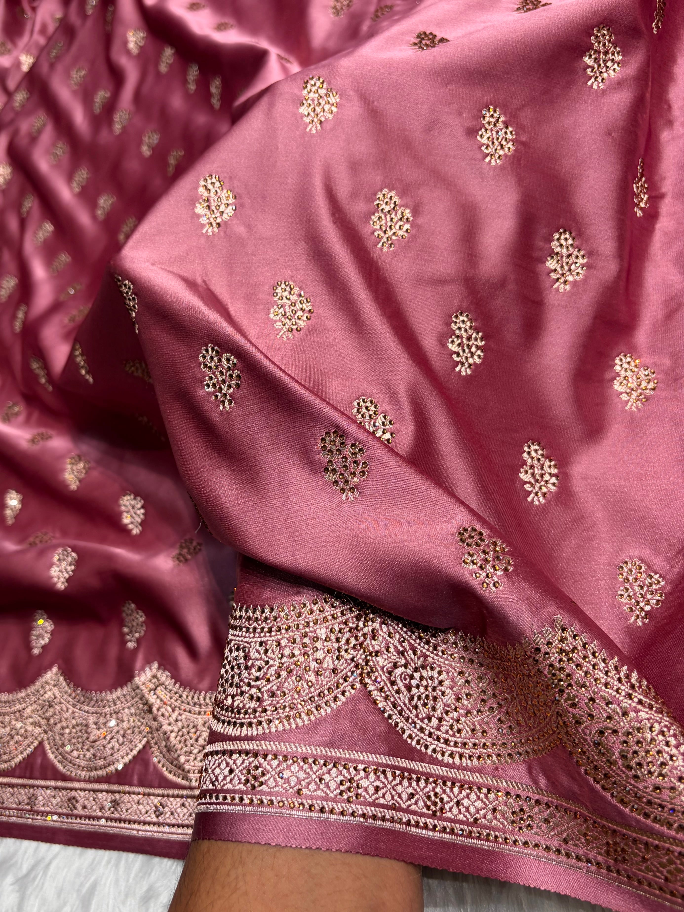 Rani Scallop Mashru Silk with Swarovski work BMS02