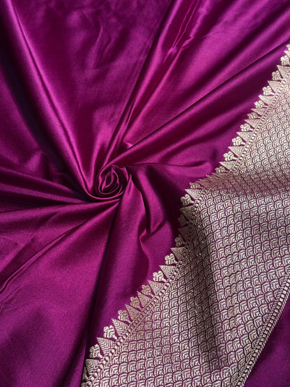 Wine Booti Motif Mashru Silk Saree MS11
