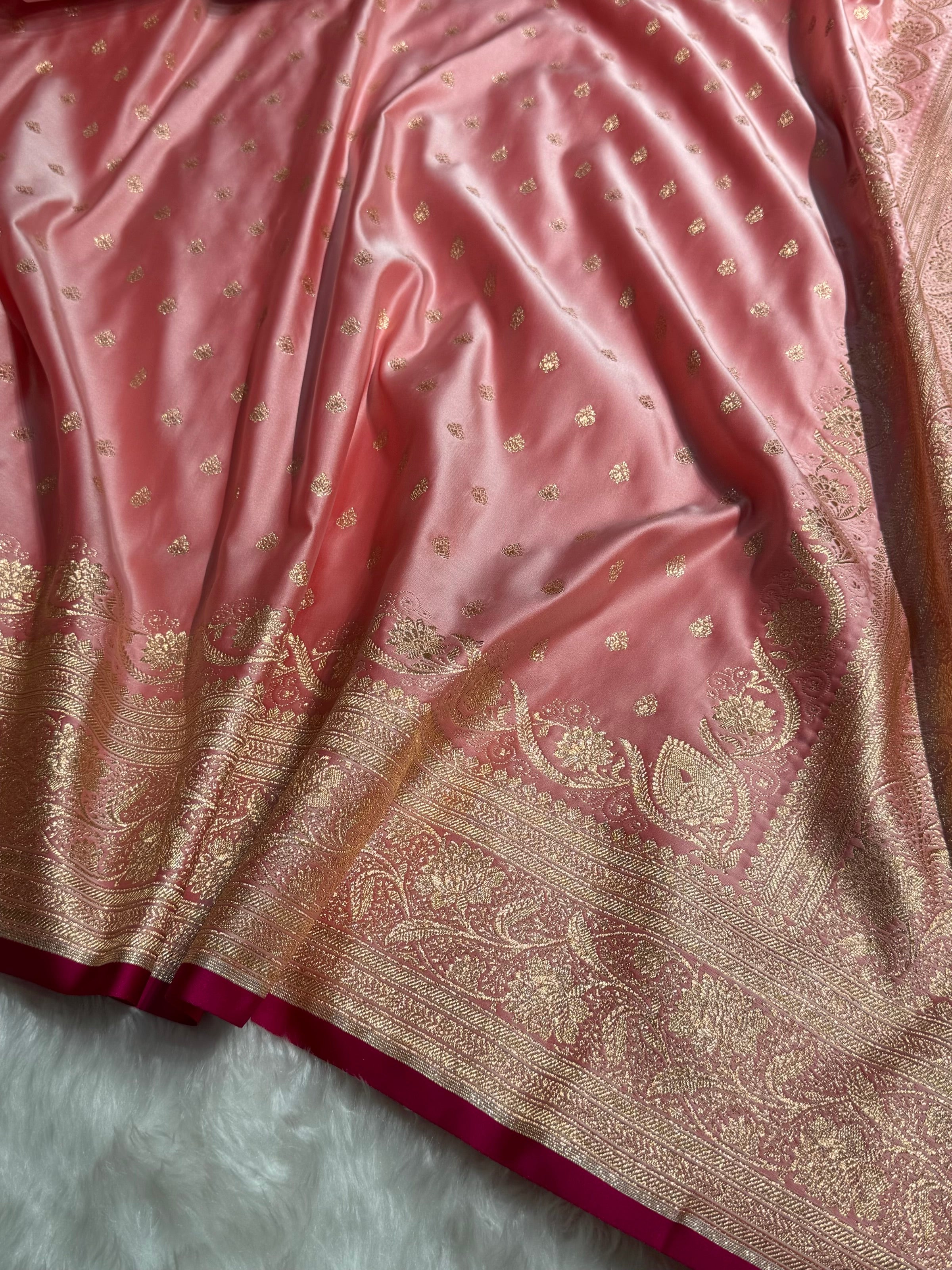 Katan Silk Saree In Baby Pink Shades SK08