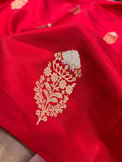 Red Shades Handwoven Pure Paper Silk RM-51