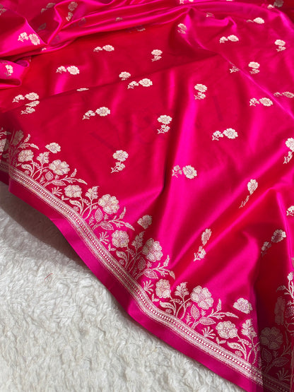 Rani Boota With Floral Border Mashru Silk Saree MSM-87