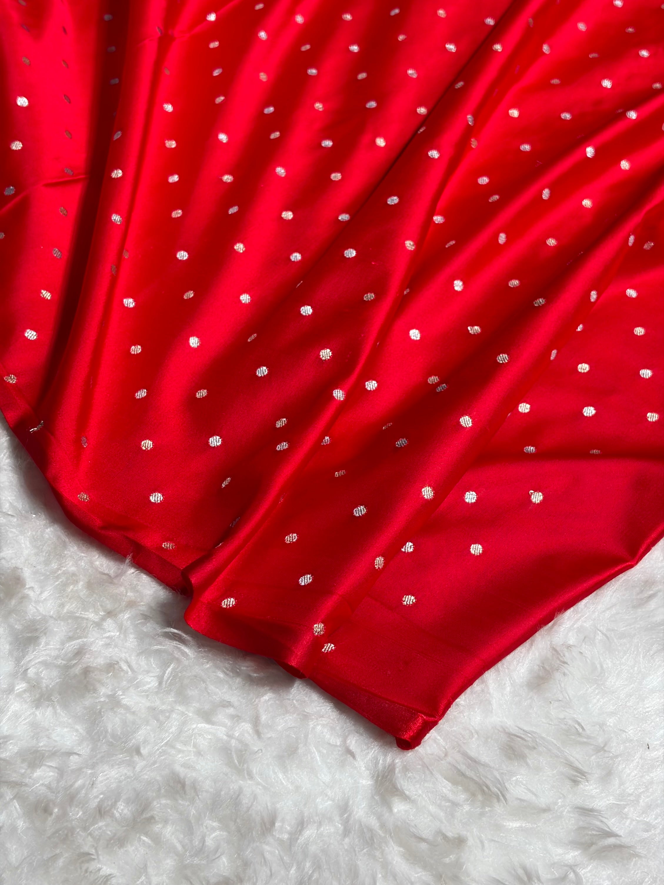 Red Floral Boota With Floral Border Mashru Silk Saree MSM 78