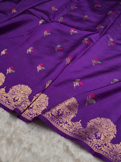 Purple Shades Minakari Handwoven Pure Raw Mango Silk RM-54