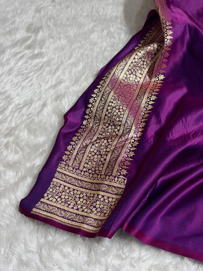 Banarasi Satin Katan Saree in Cross Wine Shades SK88