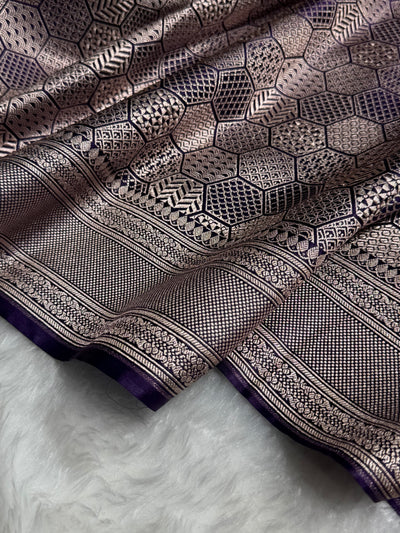 Purple Shades Brocade Mashru Silk Saree MCS85