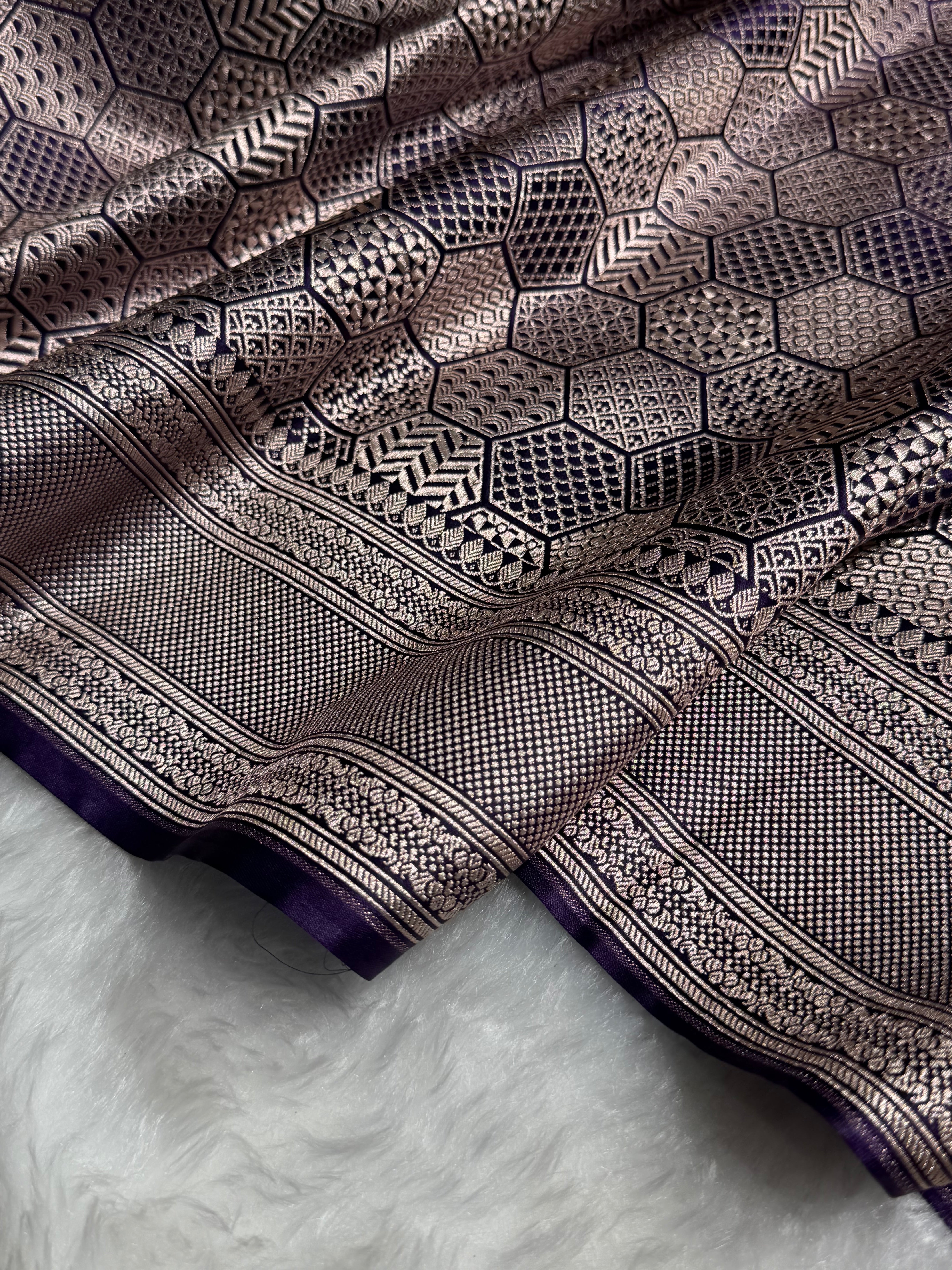 Purple Shades Brocade Mashru Silk Saree MS85