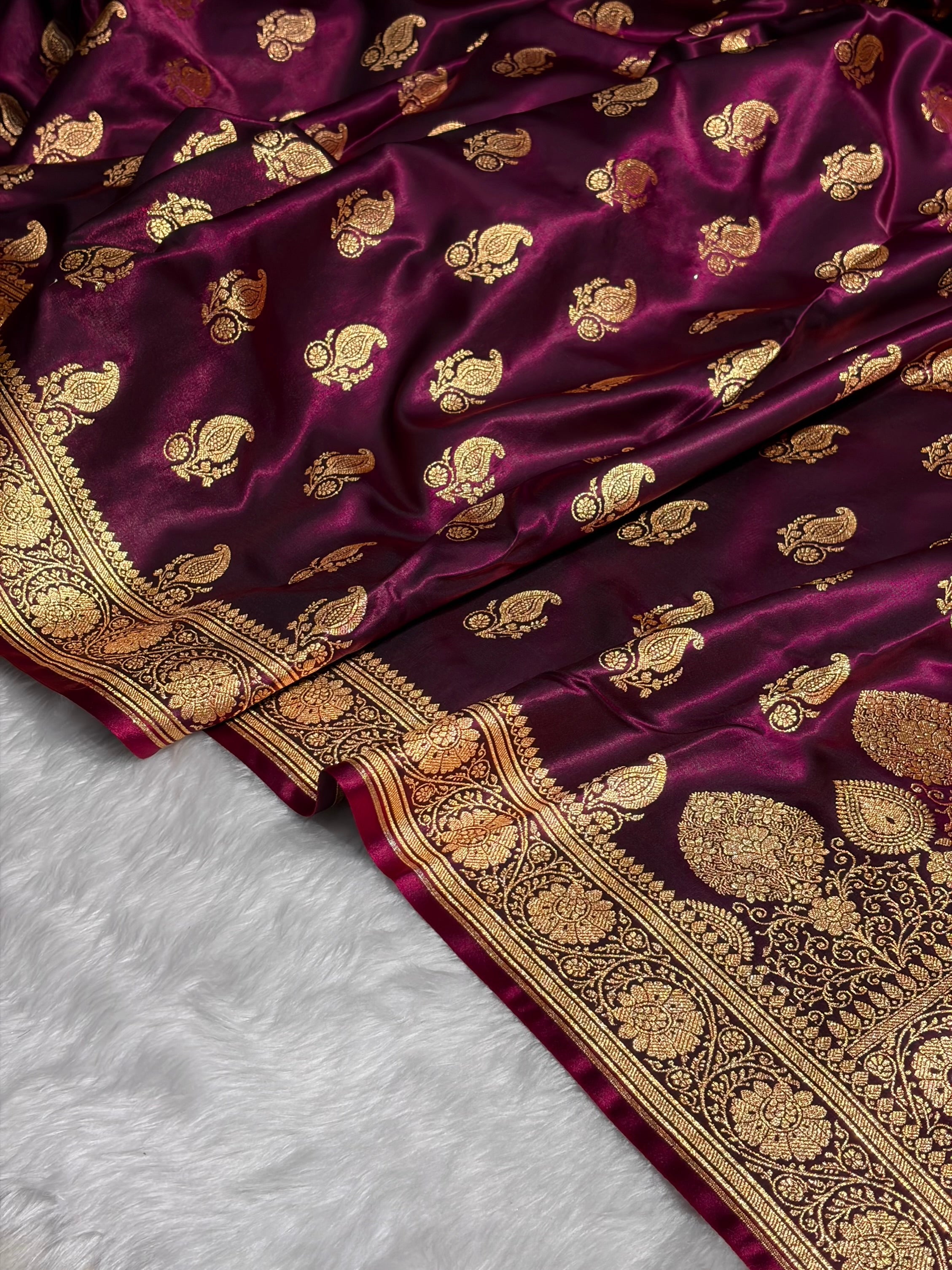 Satin Silk Booti in Dark Chocolate Shades