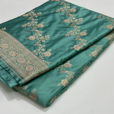 Banarasi Pattern Turquoise Shade Mashru Silk Saree MS01