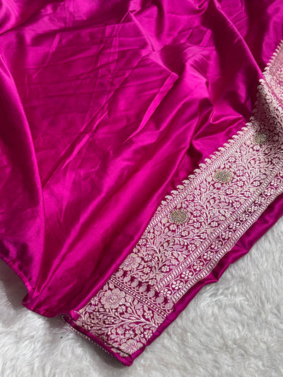 Wine With Swarovski Work Booti Mashru Silk Saree BMCS40