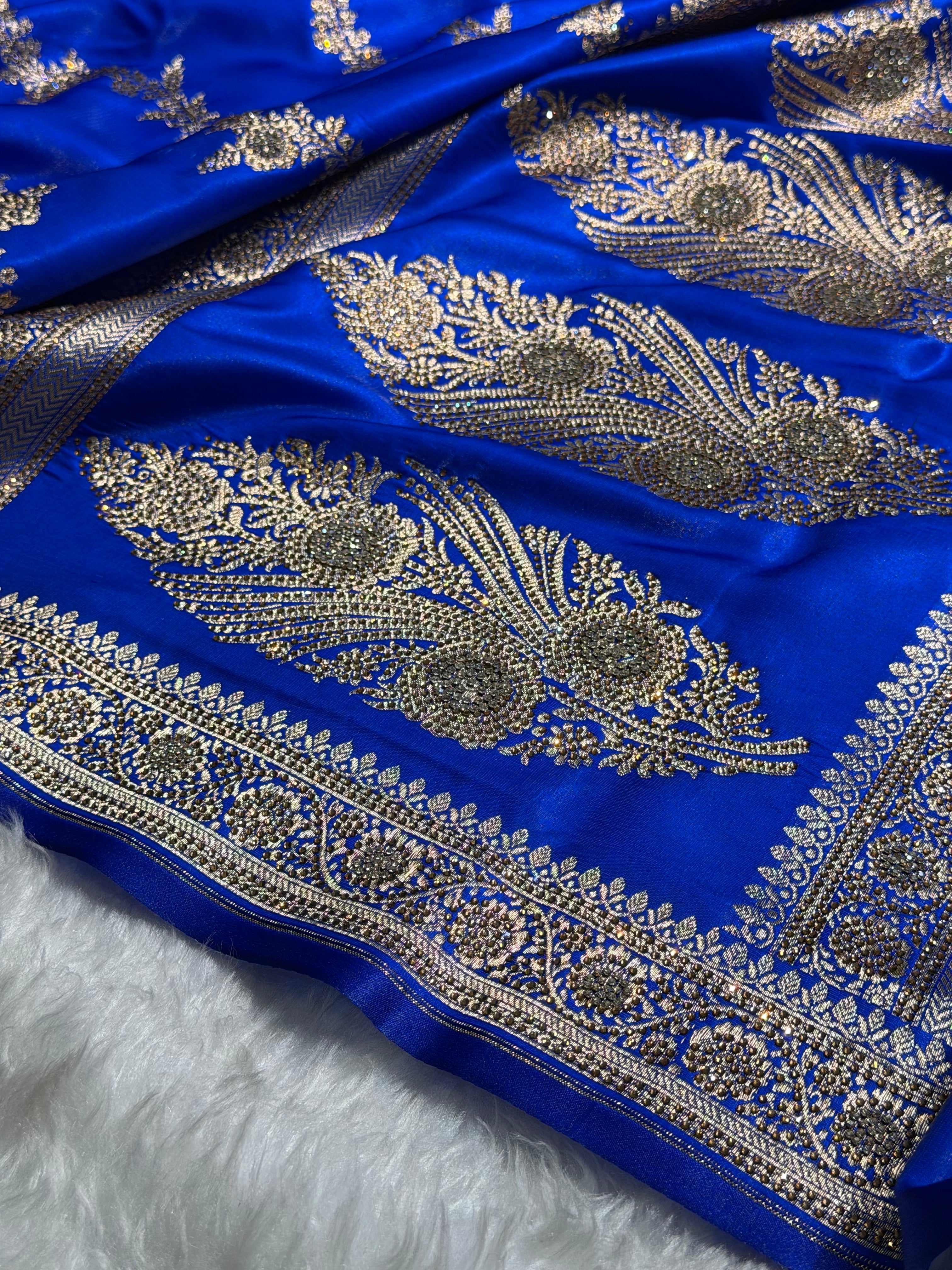 Bridal Royal Blue Cross with Swarovski Stone Work BSS35