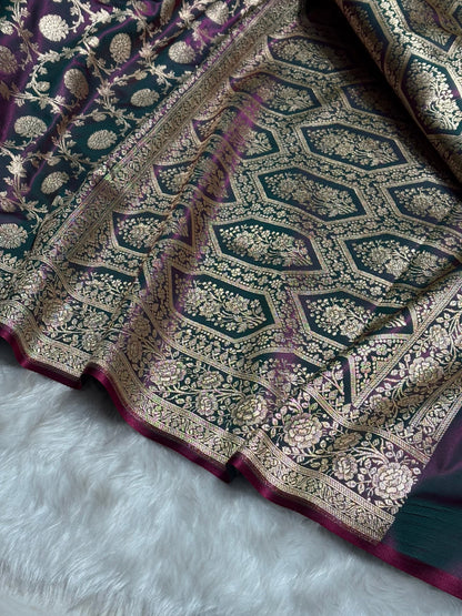 Light Weight Cross Wine shades Satin Silk Saree SS15