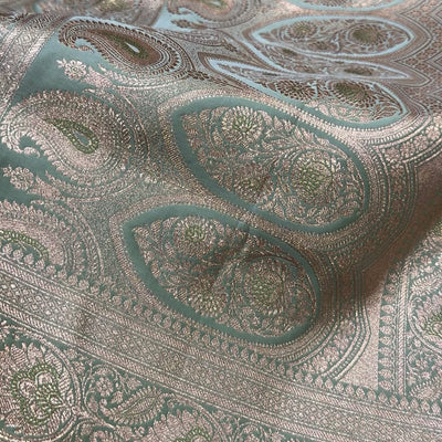 Floral boota Satin katan Silk Saree In Pista Shades SK12