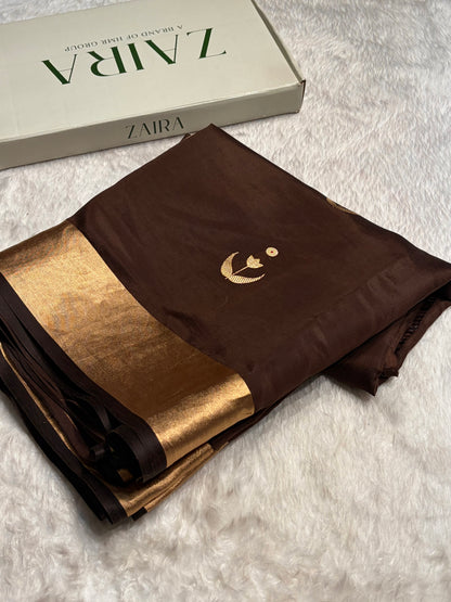 Chocolate Shades Handwoven Pure Raw Mango Silk RM-53