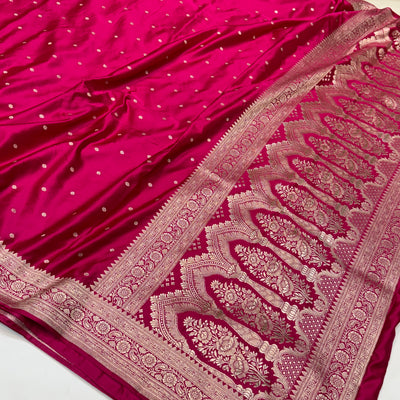 Beautiful Pink Booti Mashru Silk Saree