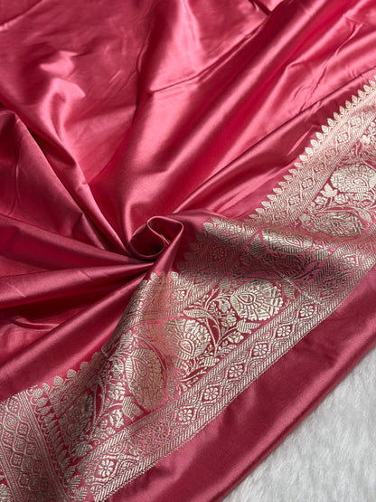 Peach Shades Booti Mashru Satin Booti  MS05