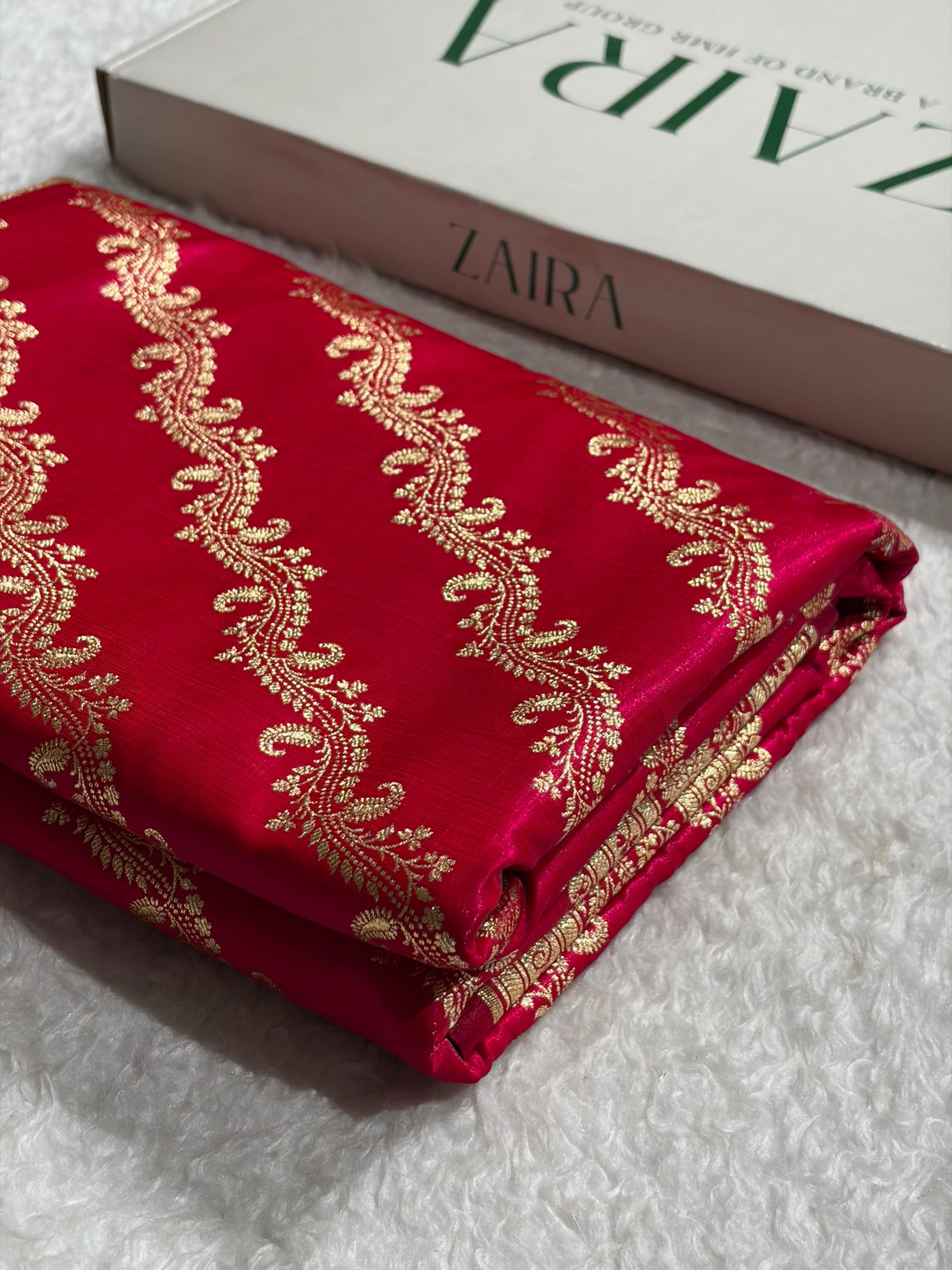 Cross Rani Shades Cross Pattern Banarasi Satin Silk Saree SS39