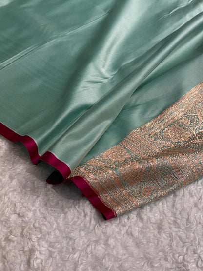 Banarasi Katan Silk Saree In Sea Green Shades SK08