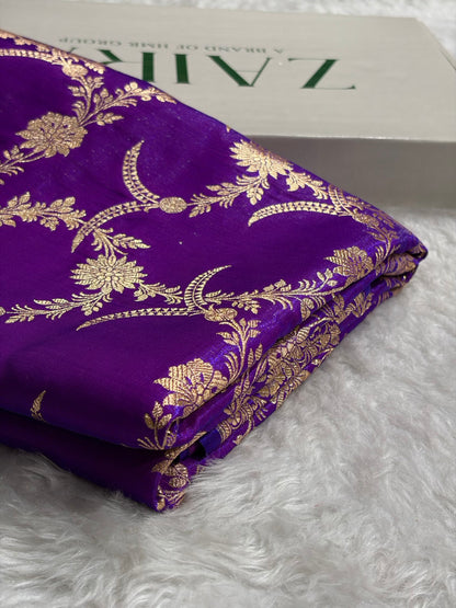Satin Silk Banarasi Jaal In Purple Shades SS18