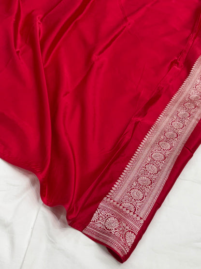 Mustard / Red Contrast Shade With Booti Pattern Mashru Silk Saree
