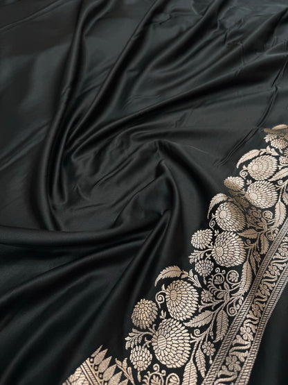 Black Shades Floral Boota Mashru Silk Saree MSM 73