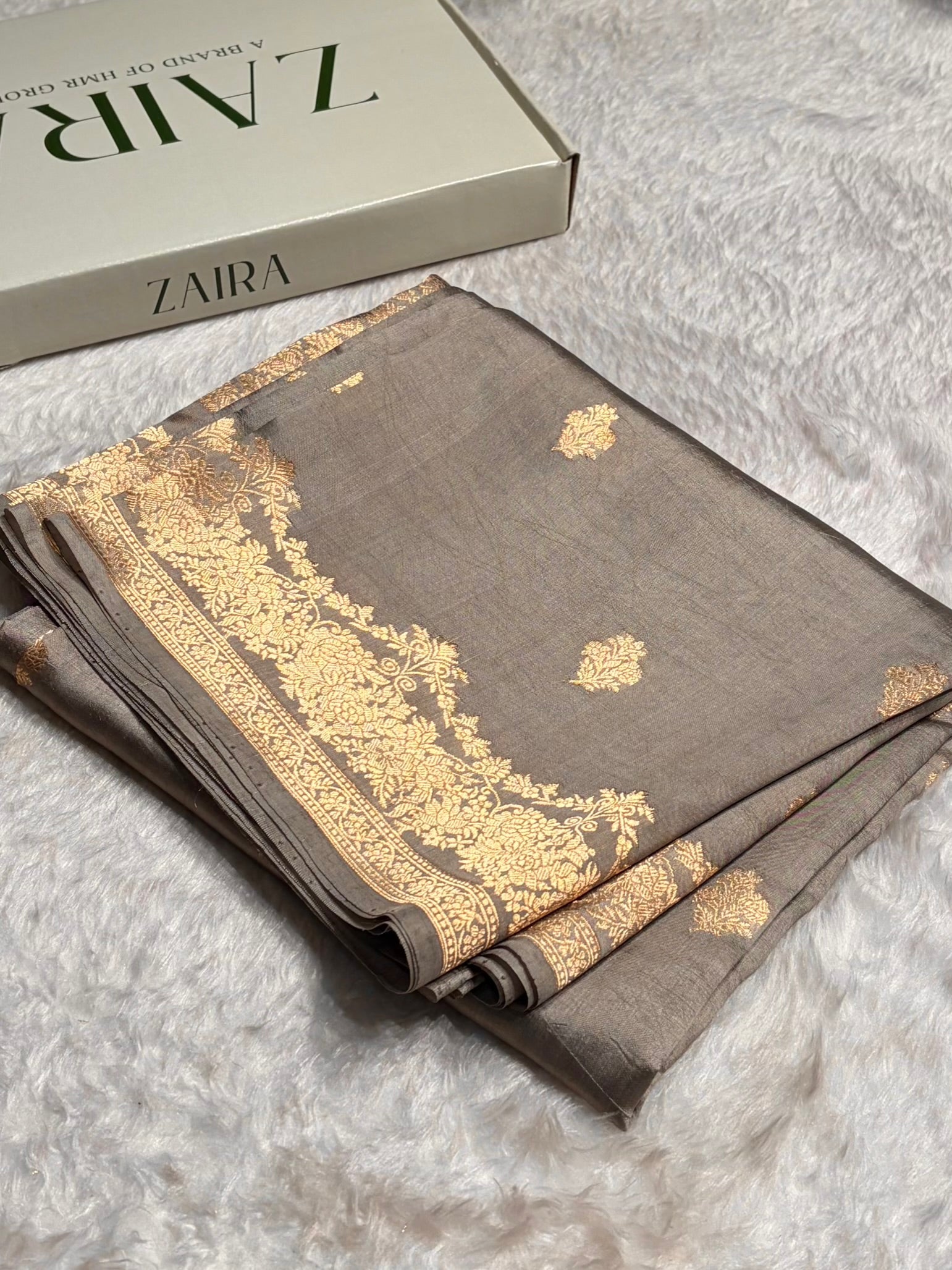 Mouse Gray Shades Handwoven Pure Raw Mango Silk RM-52